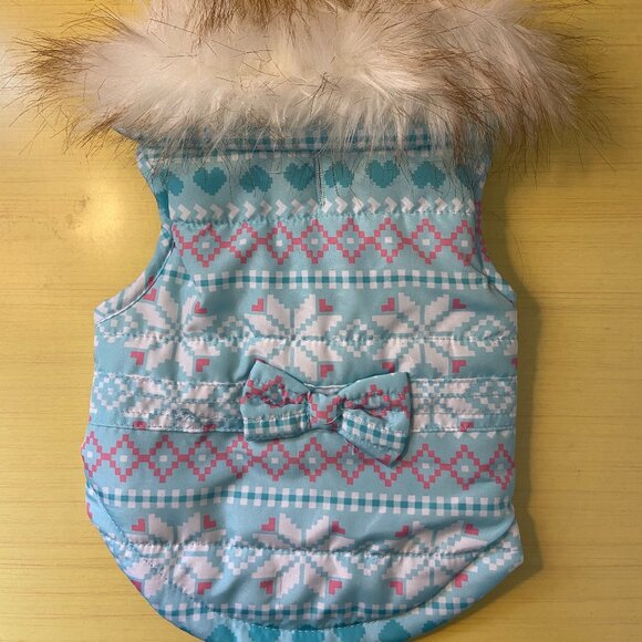 Dog coat with faux fur collar - Picture 1 of 14